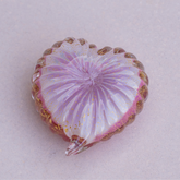 Coração fechado rosa chiclete com ouro