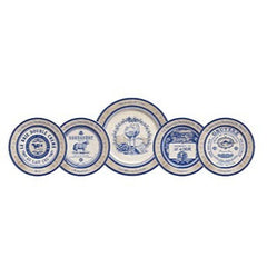 Conjunto de pratos rótulos de queijo