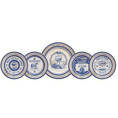 Conjunto de pratos rótulos de queijo