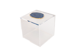 Caixa G com pedra de agata azul