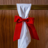 Porta guardanapo Laço veludo vermelho