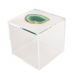Caixa G com pedra de ágata verde