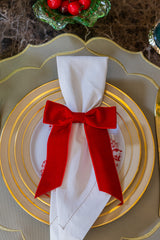 Porta guardanapo Laço veludo vermelho