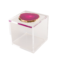 Caixa P com pedra de agata pink