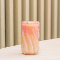 Vela de Murano Rosa Chiclete com pó de ouro