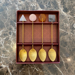 Kit de Colheres com Pedras Naturais