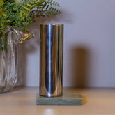 Vaso metal silver green By Poli