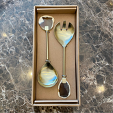 Kit de servir com pedra de Ágata ouro