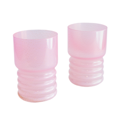 Copo de Murano Rosa com pó de ouro