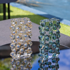 Vaso de cristal Bubble azul fume