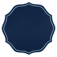 Jogo americano redondo Classic Azul e Branco