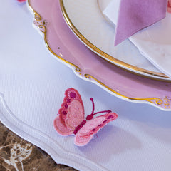 Jogo americano e guardanapo Borboleta rosa