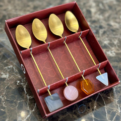 Kit de Colheres com Pedras Naturais
