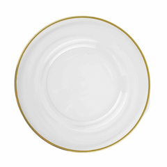 Sousplat com friso dourado