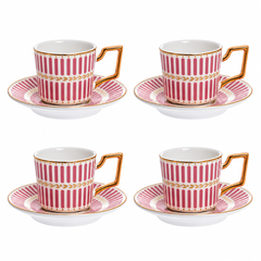 Conjunto de Xícaras de Café Olimpo Rosa 8 Peças