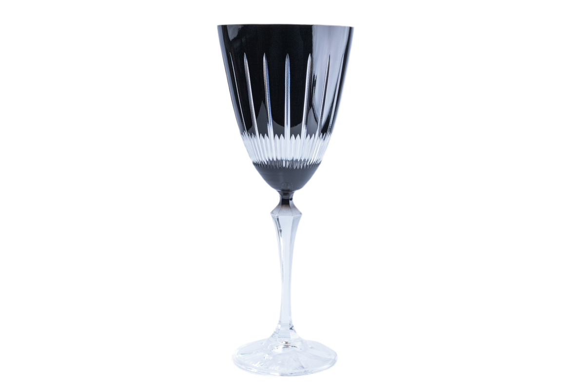 Taça para água Elizabeth lapidada preto