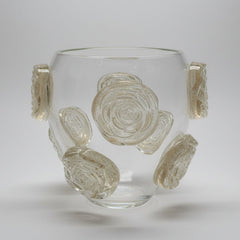 Vaso Alto Rose M cristal com ouro