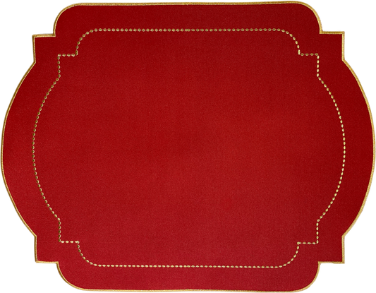 Jogo americano Classic Vermelho e Dourado