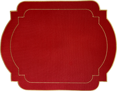 Jogo americano retangular Classic Vermelho e Dourado
