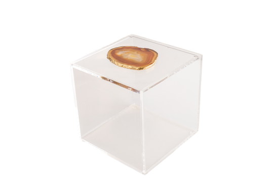 Caixa G com pedra de agata natural