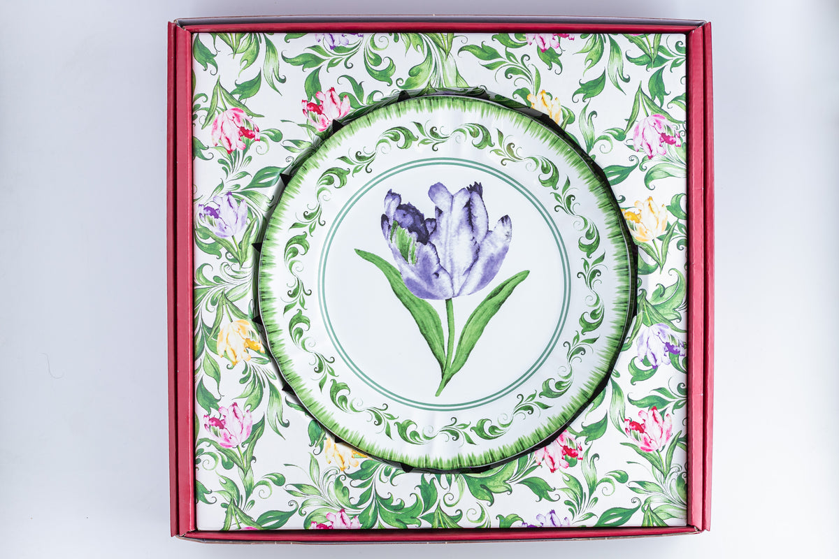 Conjunto de pratos rasos Tulipas