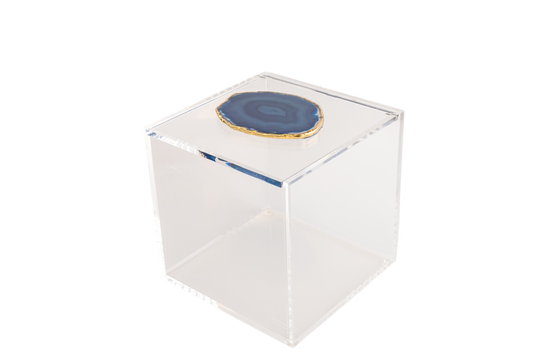 Caixa G com pedra de agata azul