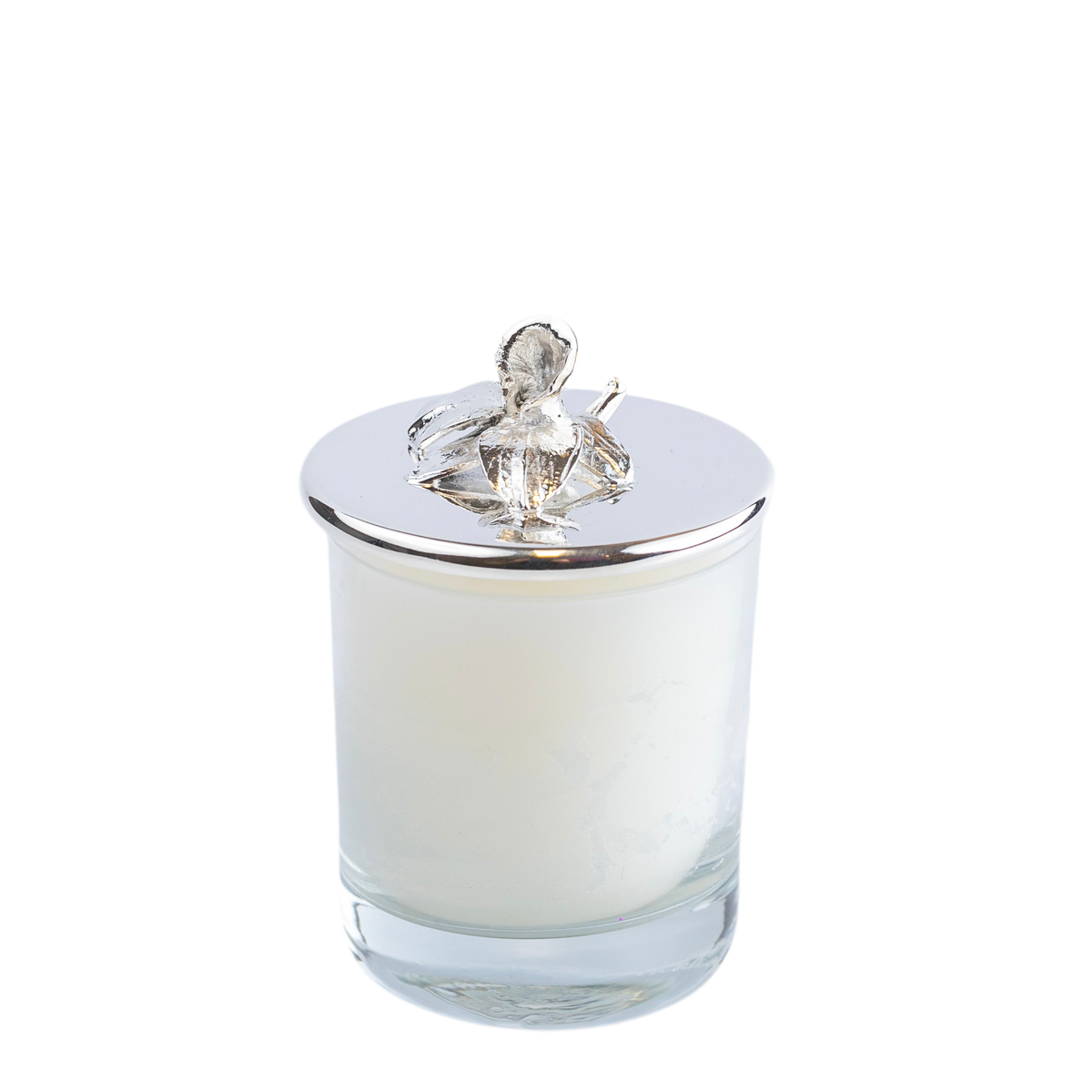 Porta vela com orquídea