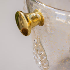 Champanheira em Murano cristal com pó de ouro 24k