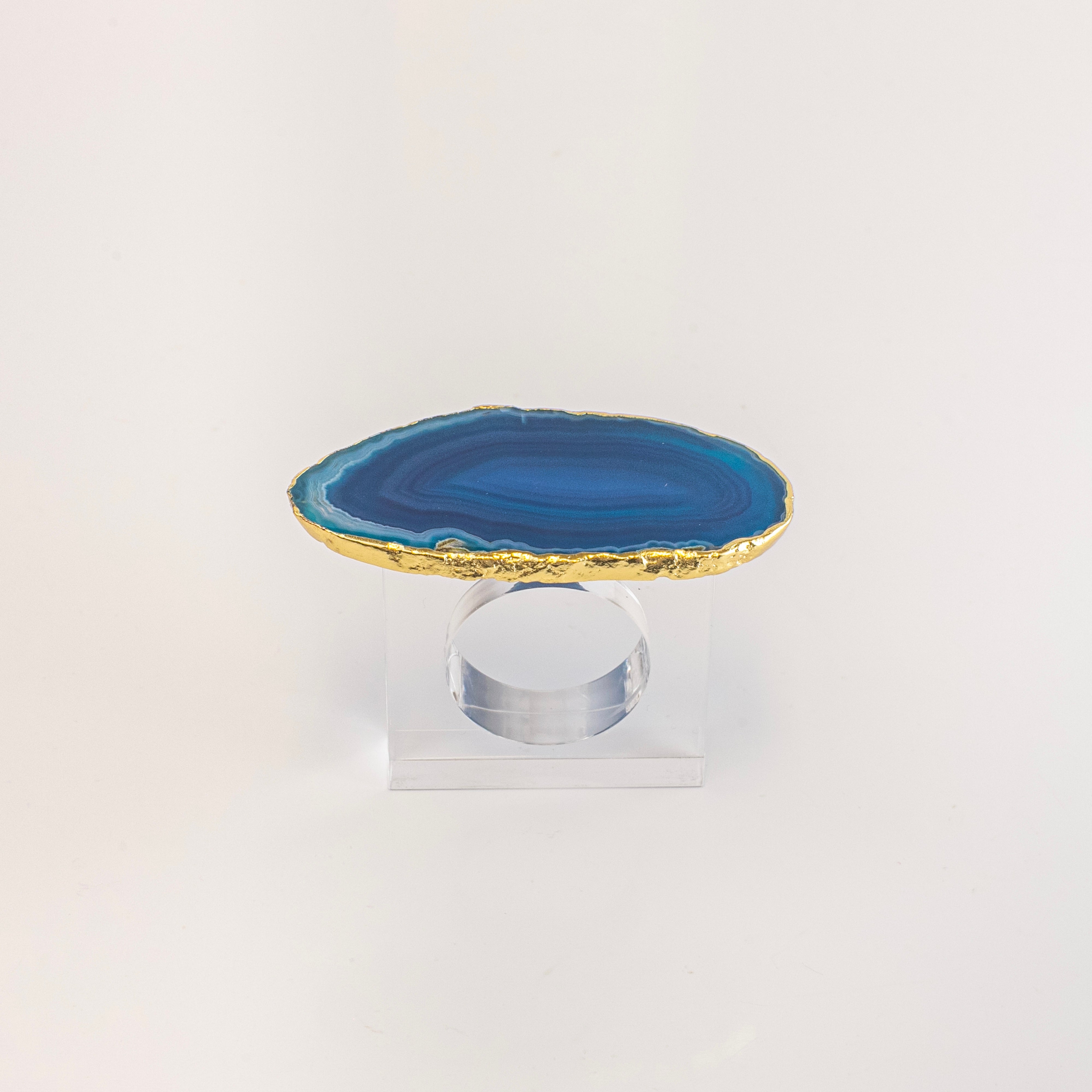 Porta Guardanapo Ágata acrílico Azul
