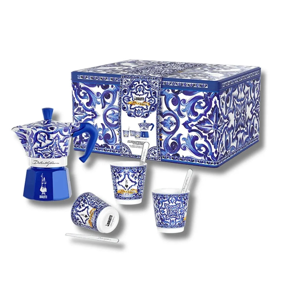 Conjunto Moka Express Bialetti x D&G Blu mediterrâneo