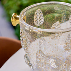 Champanheira em Murano cristal com pó de ouro 24k