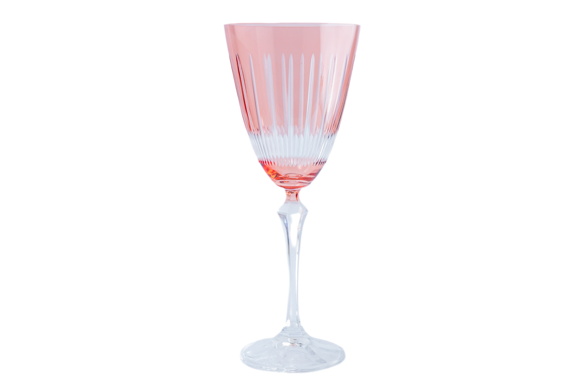Taça para água Elizabeth lapidada salmão