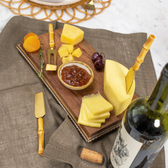 Conjunto de Facas de Queijo Garbo Bamboo Natural ouro
