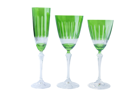 Conjunto 6 Taças Elizabeth para champagne verde