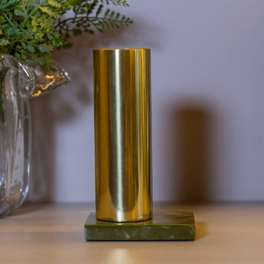 Vaso metal gold green By Poli
