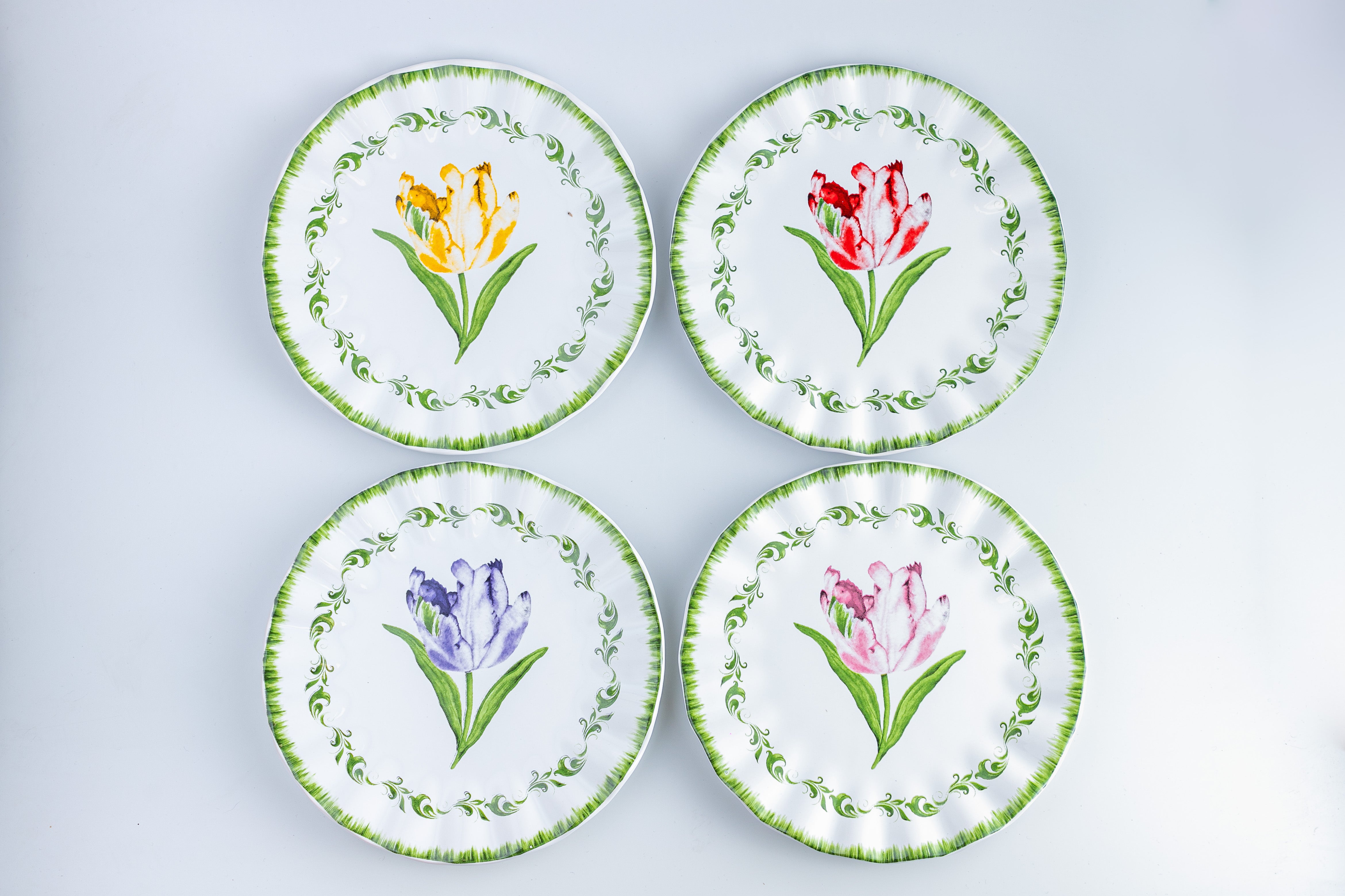 Conjunto de pratos rasos Tulipas