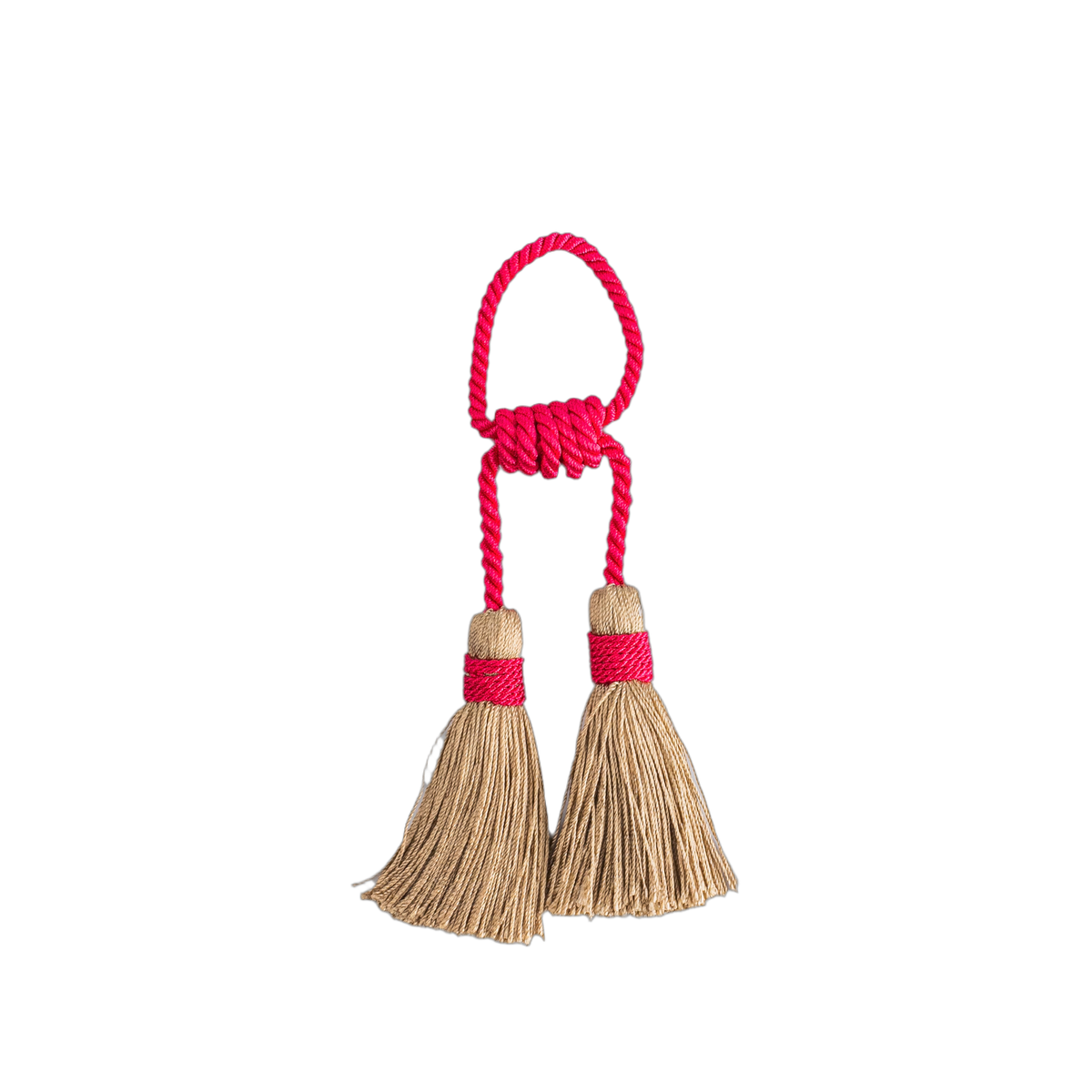 Porta Guardanapo Tassel Rosa com Dourado