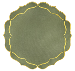 Jogo americano Imperial Verde e Dourado