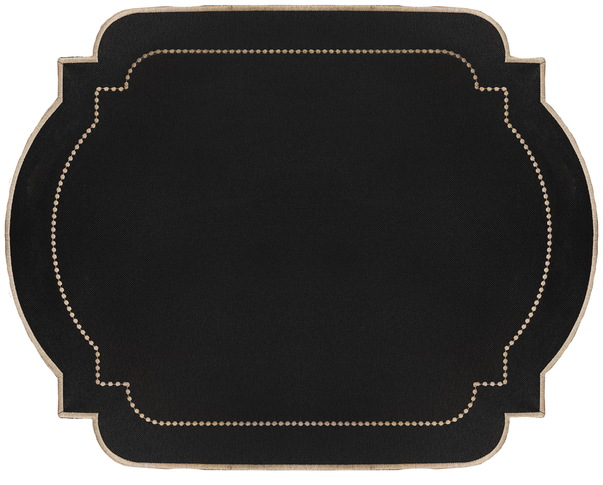 Jogo americano retangular Classic Preto e Bege