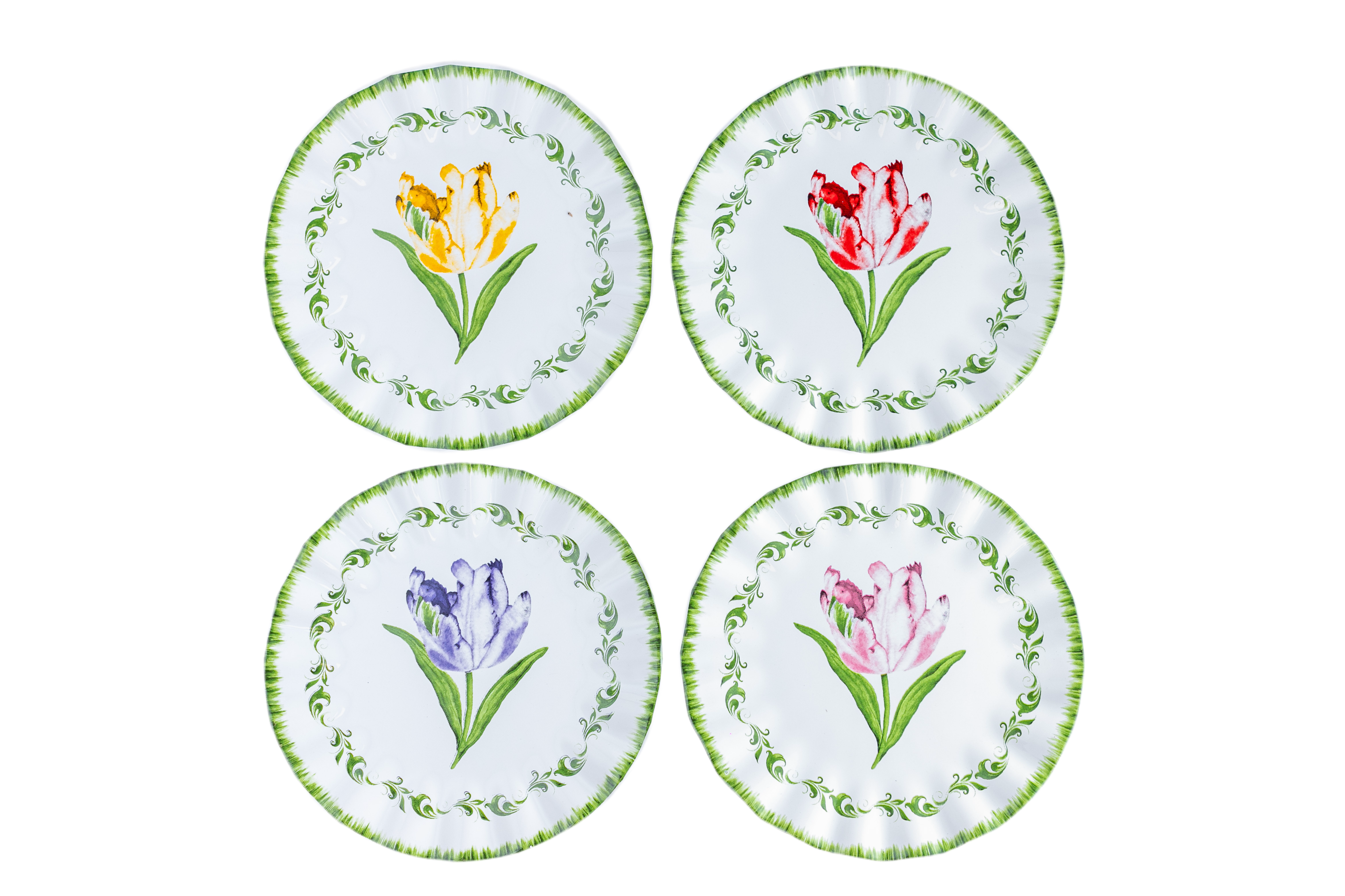 Conjunto de pratos rasos Tulipas