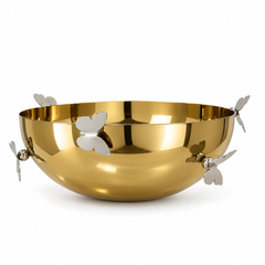 Centro de Mesa Borboletas Dourado e Prata