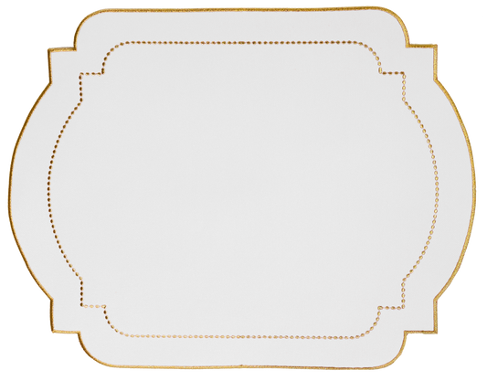 Jogo americano Classic Branco e Dourado