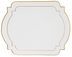 Jogo americano retangular Classic Branco e Dourado
