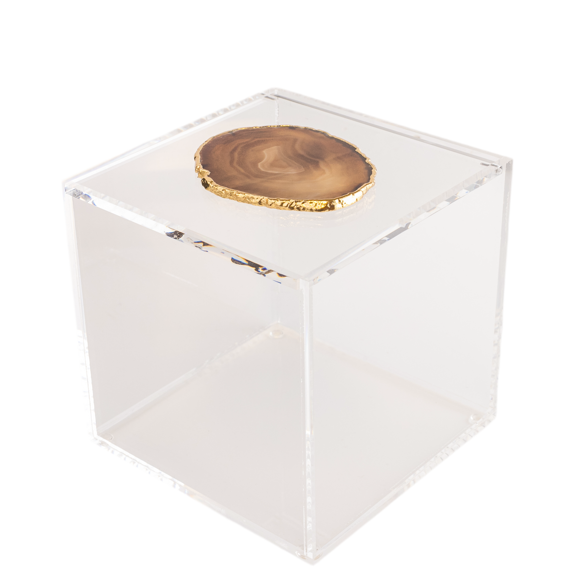 Caixa G com pedra de agata preta