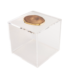 Caixa G com pedra de agata preta