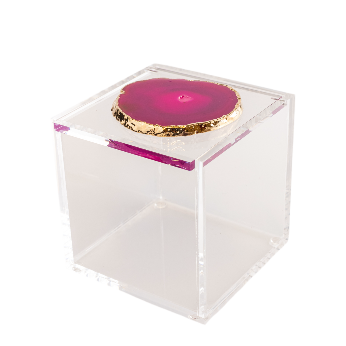 Caixa P com pedra de agata pink