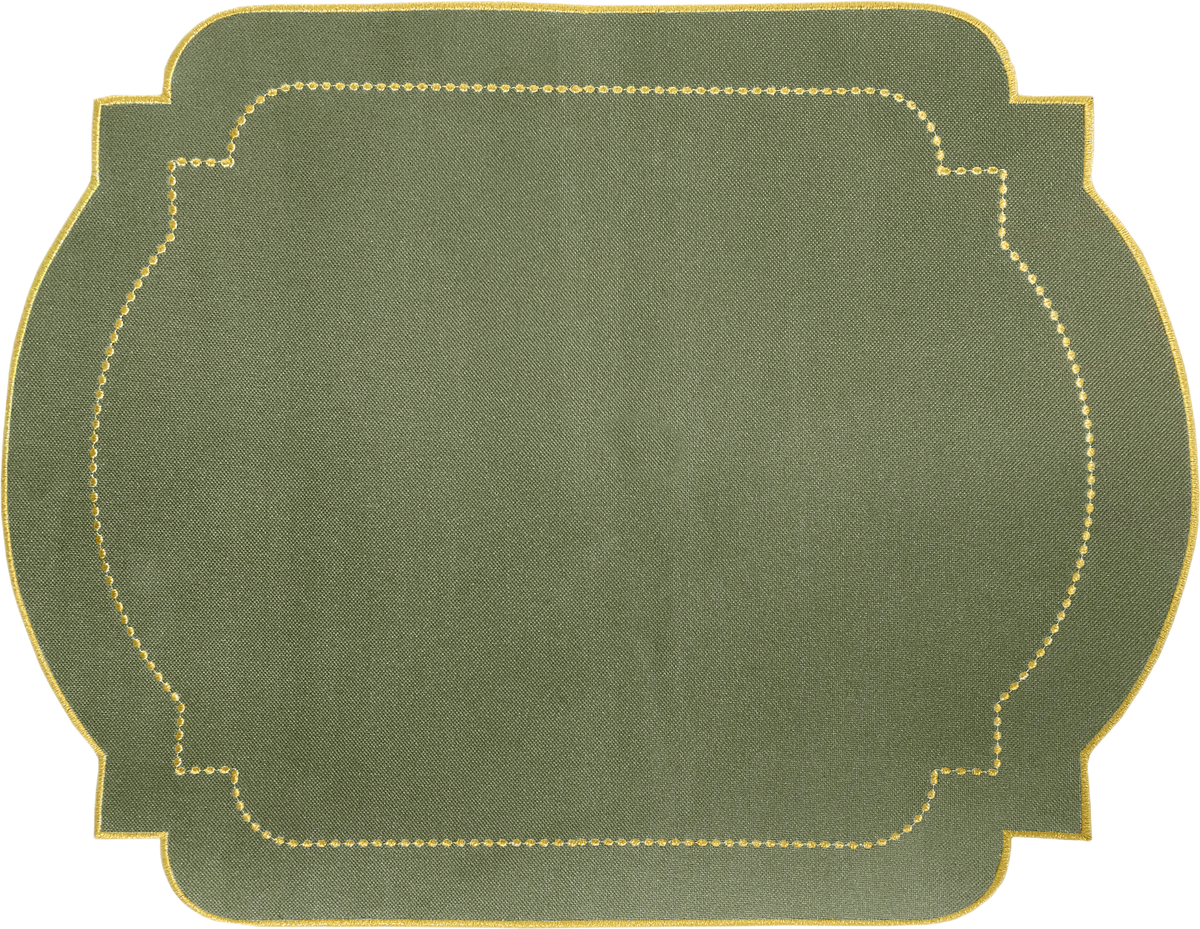 Jogo americano retangular Classic Verde e Dourado