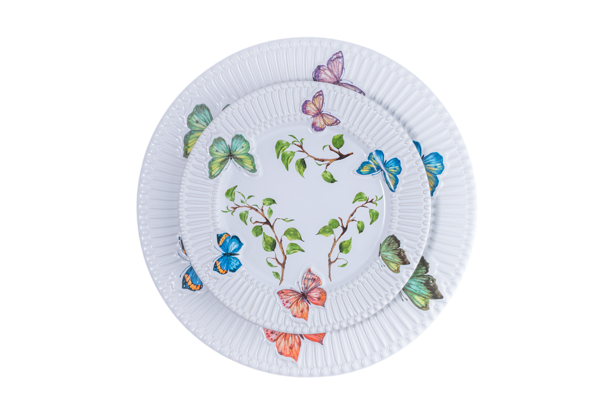 Conjunto de pratos Borboletas