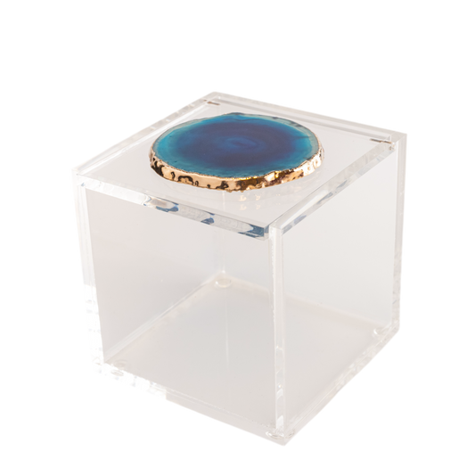 Caixa P com pedra de agata azul
