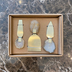 Kit de Queijos com pedra de Ágata ouro